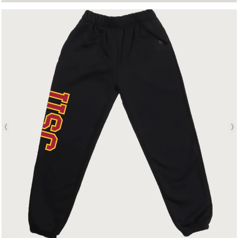 Black USC Sweatpants that are fur lined.